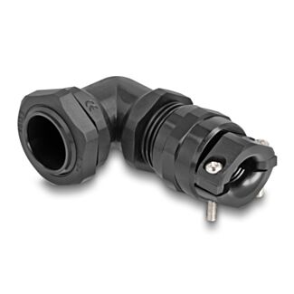 DeLOCK Pressacavo con scarico della trazione e protezione contro le piegature angolato a 90° PG13,5 nero