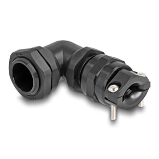 DeLOCK Pressacavo con scarico della trazione e protezione contro le piegature angolato a 90° PG11 nero