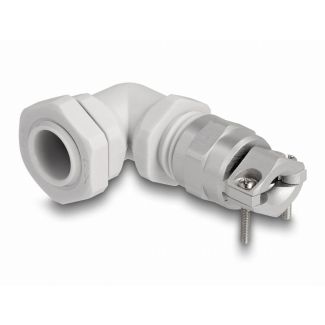 DeLOCK Cable Gland with strain relief and bending protection 90° angled PG9 grey