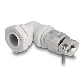 DeLOCK Pressacavo con scarico della trazione e protezione contro le piegature angolato a 90° PG9 grigio
