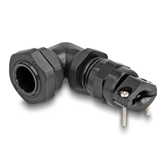 DeLOCK Pressacavo con scarico della trazione e protezione contro le piegature angolato a 90° PG9 nero