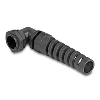 DeLOCK Pressacavo con scarico della trazione angolato a 90° PG16 nero