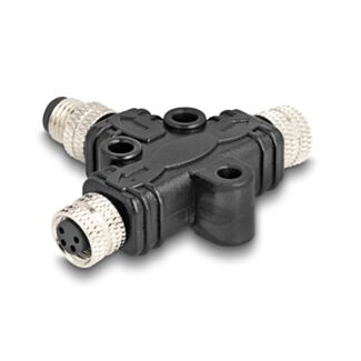 DeLOCK M8 T-Splitter codificato A da 4 pin 1 x maschio a 2 x femmina in parallelo