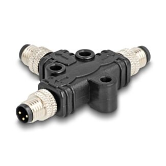 DeLOCK M8 T-Splitter codificato A da 3 pin 1 x maschio a 2 x maschio in parallelo