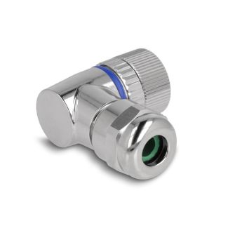 DeLOCK M12 Connector A-coded 4 pin female for mounting with screw connection 90° angled metal