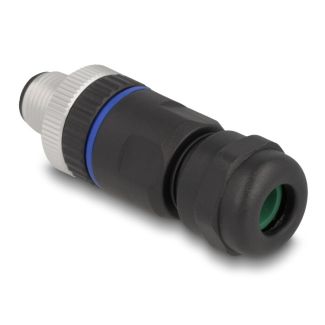 DeLOCK M12 Connector A-coded 8 pin male for mounting with screw connection