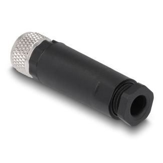 DeLOCK M8 Connector A-coded 4 pin female for mounting with screw connection