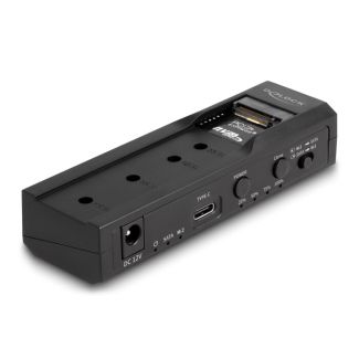 DeLOCK USB Type-C Converter for 1 x M.2 NVMe SSD + 1 x SATA SSD / HDD with Clone Function