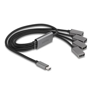 DeLOCK Hub a 4 porte con cavo USB 2.0 e connettore USB Type-C 60 cm