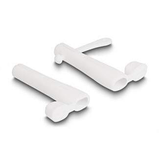 DeLOCK Copertura antipolvere per USB Type-C maschio e Apple Lightning maschio set 2 pezzi bianco