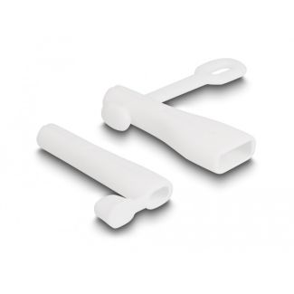 DeLOCK Dust Cover for USB Type-A male and Apple Lightning male set 2 pieces white