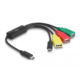 DeLOCK 4 Port USB 2.0 Cable Hub USB Type-C to 3 x USB-A female + 1 x USB-C male