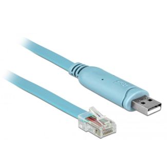 DeLOCK Adapter USB 2.0 Type-A male > 1 x Serial RS-232 RJ45 male 2.0 m blue