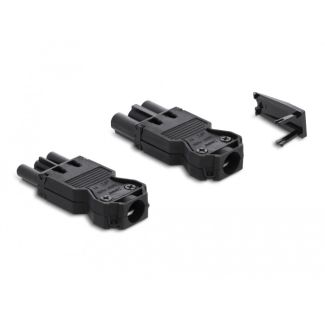DeLOCK Installation Connector 3-pole, screw terminal, black, 1 set