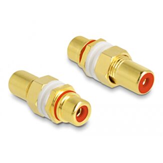 DeLOCK Adattatore audio RCA femmina per femmina per installazione, anello rosso