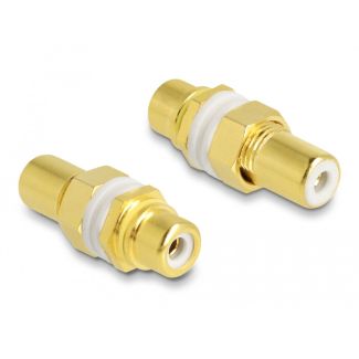 DeLOCK Audio Adapter RCA female to female for installation, white ring