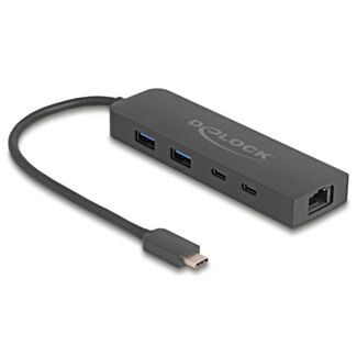 DeLOCK 10 Gbps Hub USB con porta 2,5 Gigabit LAN e PD 85 Watt