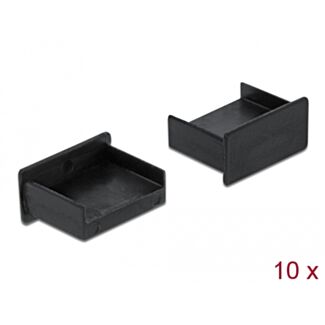 DeLOCK Custodia antipolvere per USB Type-A femminile senza manico 10 pezzi nero