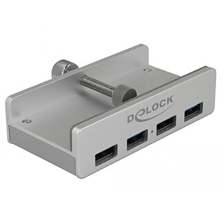 DeLOCK 64046 hub di interfaccia USB 3.2 Gen 1 (3.1 Gen 1) Type-A 5000 Mbit/s Argento