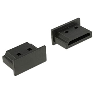 DeLOCK 64031 Copertura di sicurezza per presa elettrica Micro-HDMI Nero 10 pz