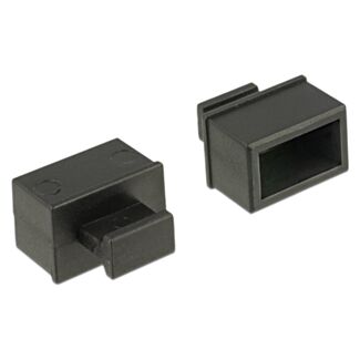DeLOCK 64021 Copertura di sicurezza per presa elettrica Nero 10 pz