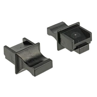 DeLOCK 64020 Copertura di sicurezza per presa elettrica RJ-45 Nero 10 pz