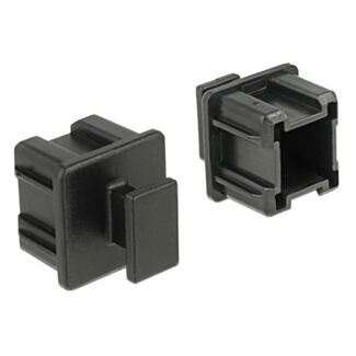 DeLOCK 64012 Copertura di sicurezza per presa elettrica Nero 10 pz