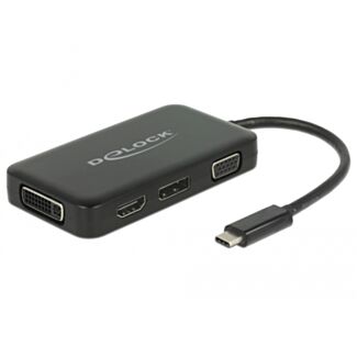 DeLOCK 63929 replicatore di porte e docking station per laptop USB 2.0 Type-C Nero