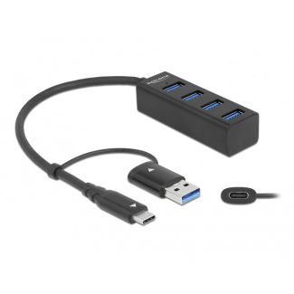 DeLOCK 4 Port USB 5 Gbps Hub with USB Type-C or USB Type-A connector