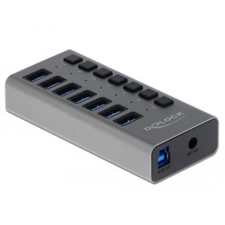 DeLOCK Hub USB 5 Gbps esterno con 7 porte + Switch