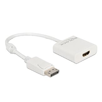 DeLOCK Adattatore DisplayPort 1.2 maschio a HDMI femmina 4K attivo bianco