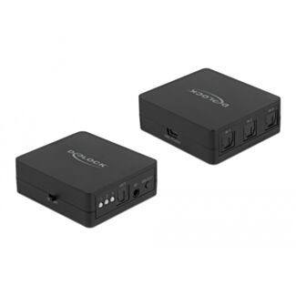 DeLOCK Interruttore S/PDIF TOSLINK 3 in 1 ad con telecomando IR e alimentazione USB