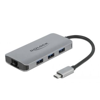DeLOCK USB 3.2 Gen 1 Hub with 4 Ports and Gigabit LAN and PD
