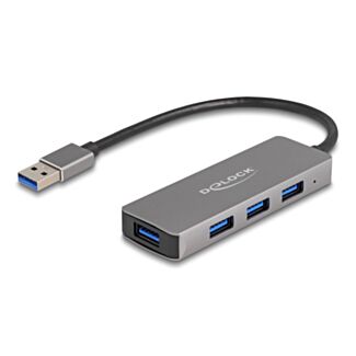 DeLOCK Hub a 4 porte USB 5 Gbps con connettore USB Tipo-A - Porte USB Tipo-A laterali