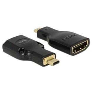 DeLOCK HDMI Micro-D/HDMI-A, M/F, 4K Micro-HDMI Nero