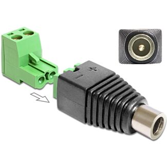 DeLOCK 65486 adattatore per inversione del genere dei cavi DC 2.5 x 5.5 mm 2p Nero, Verde, Argento