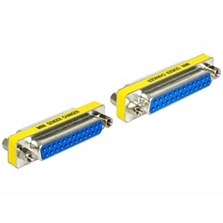 DeLOCK 65483 adattatore per inversione del genere dei cavi Sub-D 25 Blu, Argento, Giallo