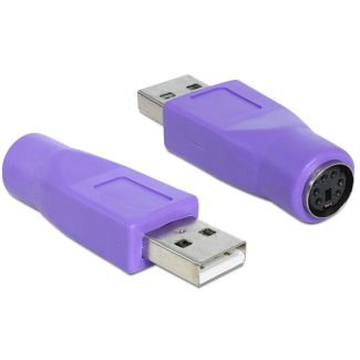 DeLOCK 65461 cable gender changer USB-A PS/2 Violet
