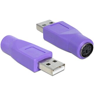 DeLOCK 65461 adattatore per inversione del genere dei cavi USB-A PS/2 Viola