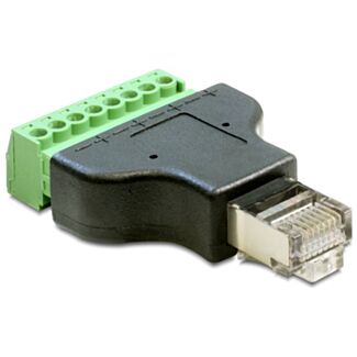 DeLOCK 65389 adattatore per inversione del genere dei cavi RJ45 8p Nero, Verde