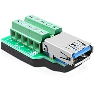 DeLOCK 65370 adattatore per inversione del genere dei cavi USB 3.0-A 10p Nero, Verde, Argento