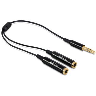 DeLOCK 65356 audio cable 0.25 m 3.5mm 2 x 3.5mm Black