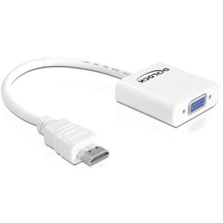 DeLOCK 65346 video cable adapter VGA (D-Sub) HDMI Type A (Standard) White