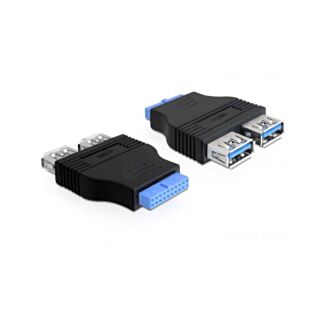 DeLOCK 65324 adattatore per inversione del genere dei cavi USB 3.0 19 Pin Buchse Nero