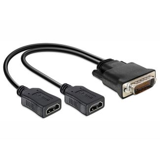 DeLOCK 65280 video cable adapter 0.25 m DMS 2 x HDMI Black
