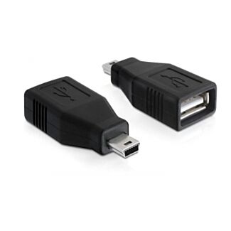 DeLOCK 65277 adattatore per inversione del genere dei cavi mini USB USB 2.0-A Nero