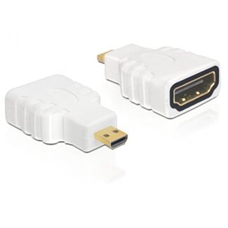 DeLOCK 65276 adattatore per inversione del genere dei cavi 19-p micro HDMI-D M 19-p HDMI-A F Bianco