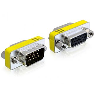 DeLOCK 65250 adattatore per inversione del genere dei cavi VGA (D-Sub) Nero, Argento, Giallo