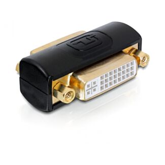 DeLOCK 65225 adattatore per inversione del genere dei cavi DVI Nero, Oro