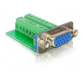 DeLOCK Adapter VGA female > Terminal Block 16pin Green